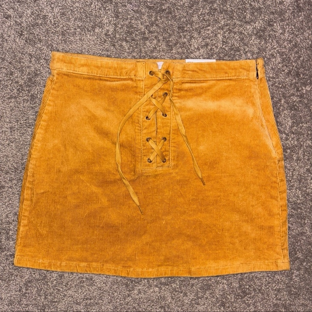 SO mustard corduroy high rise mini skirt size 11